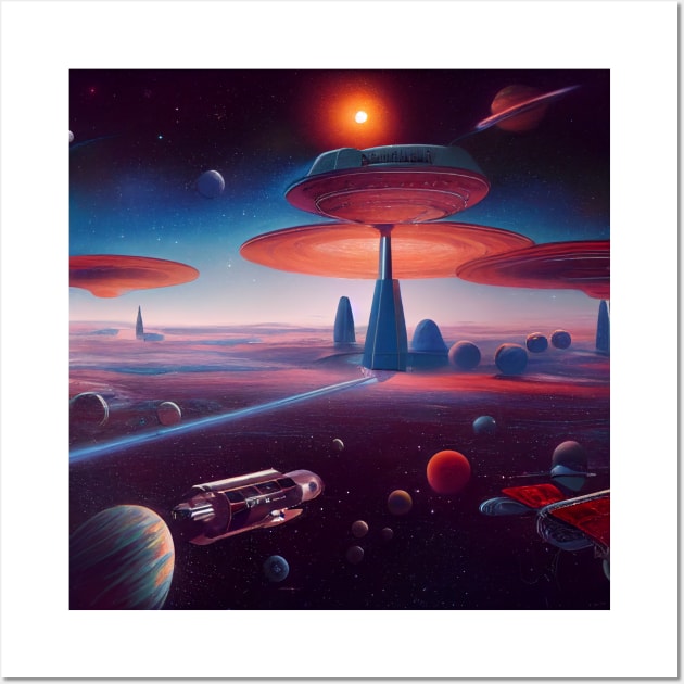 Interplanetary Spaceport Wall Art by Grassroots Green